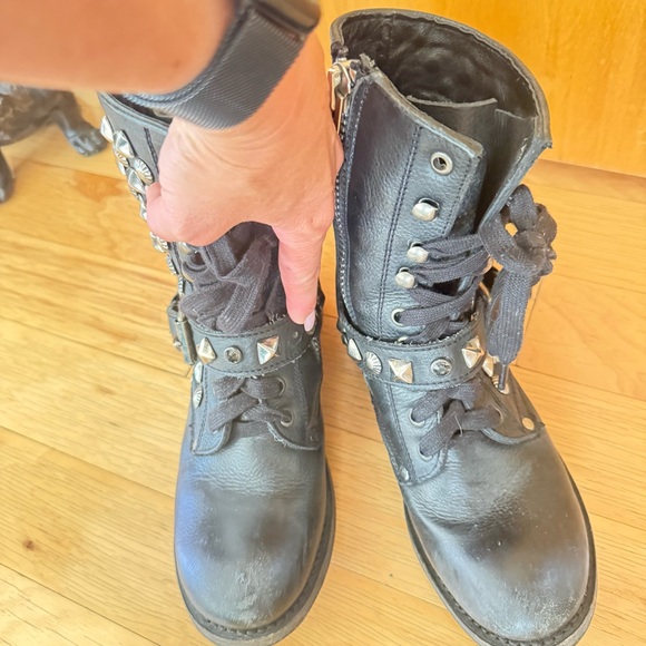 Ash Black Combat Boots with Silver Studs - Picture 13 of 13